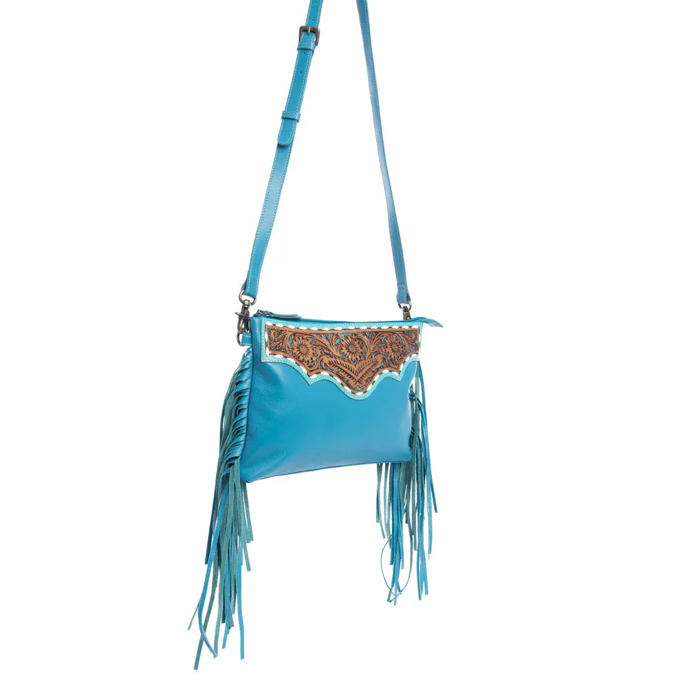 Chaparral Ridge Hand-Tooled Bag In River Blue