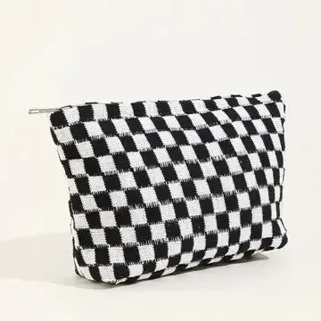 Checker Makeup Bag