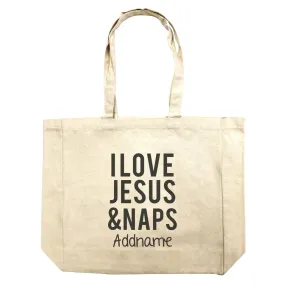 Christian Baby I Love Jesus & Naps Addname Shopping Bag