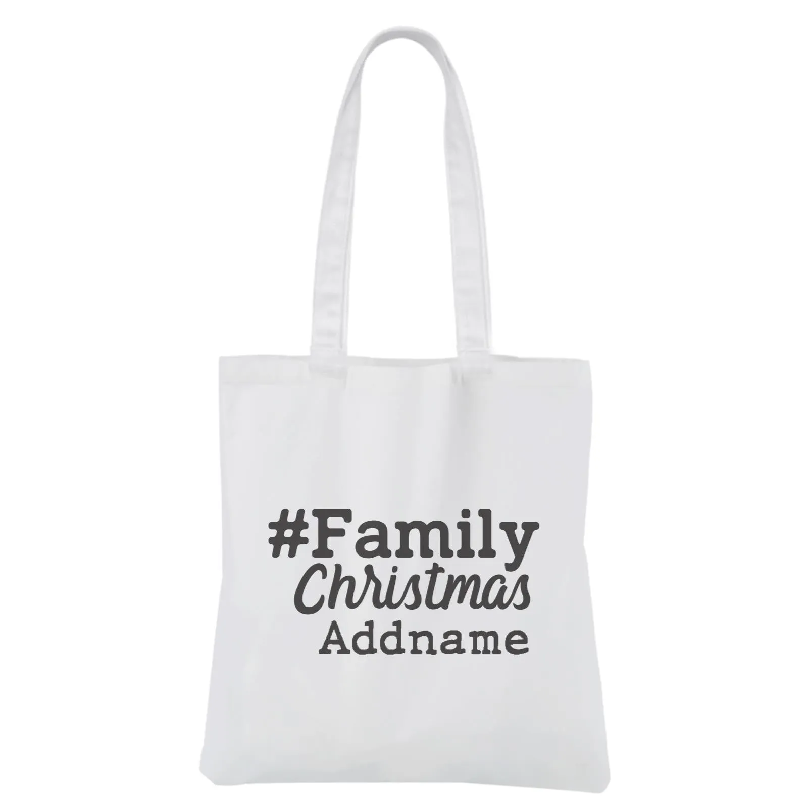 Christmas Series #Family Christmas White Canvas Bag