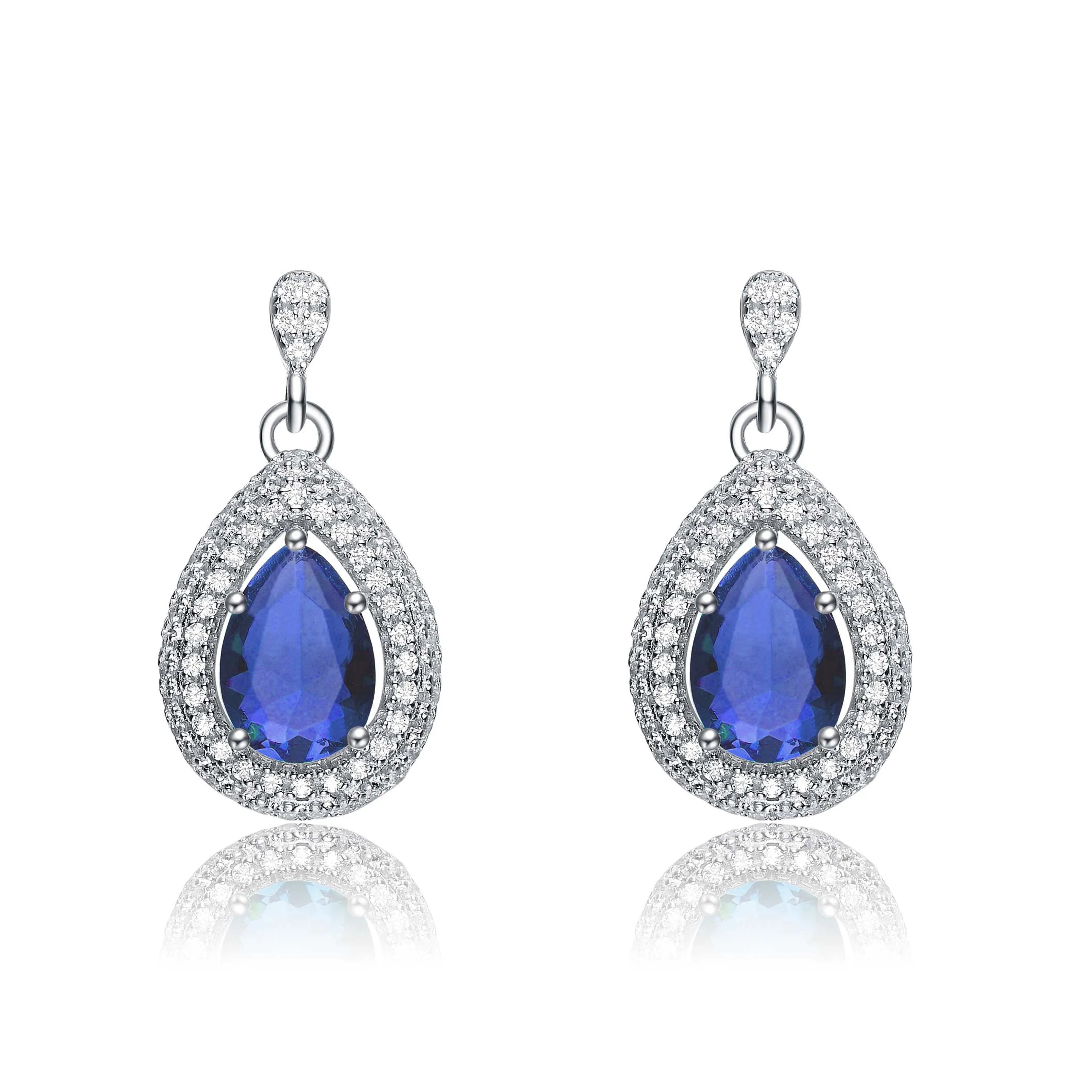 Constance Dauphine White Gold Plated Teardrop Earrings