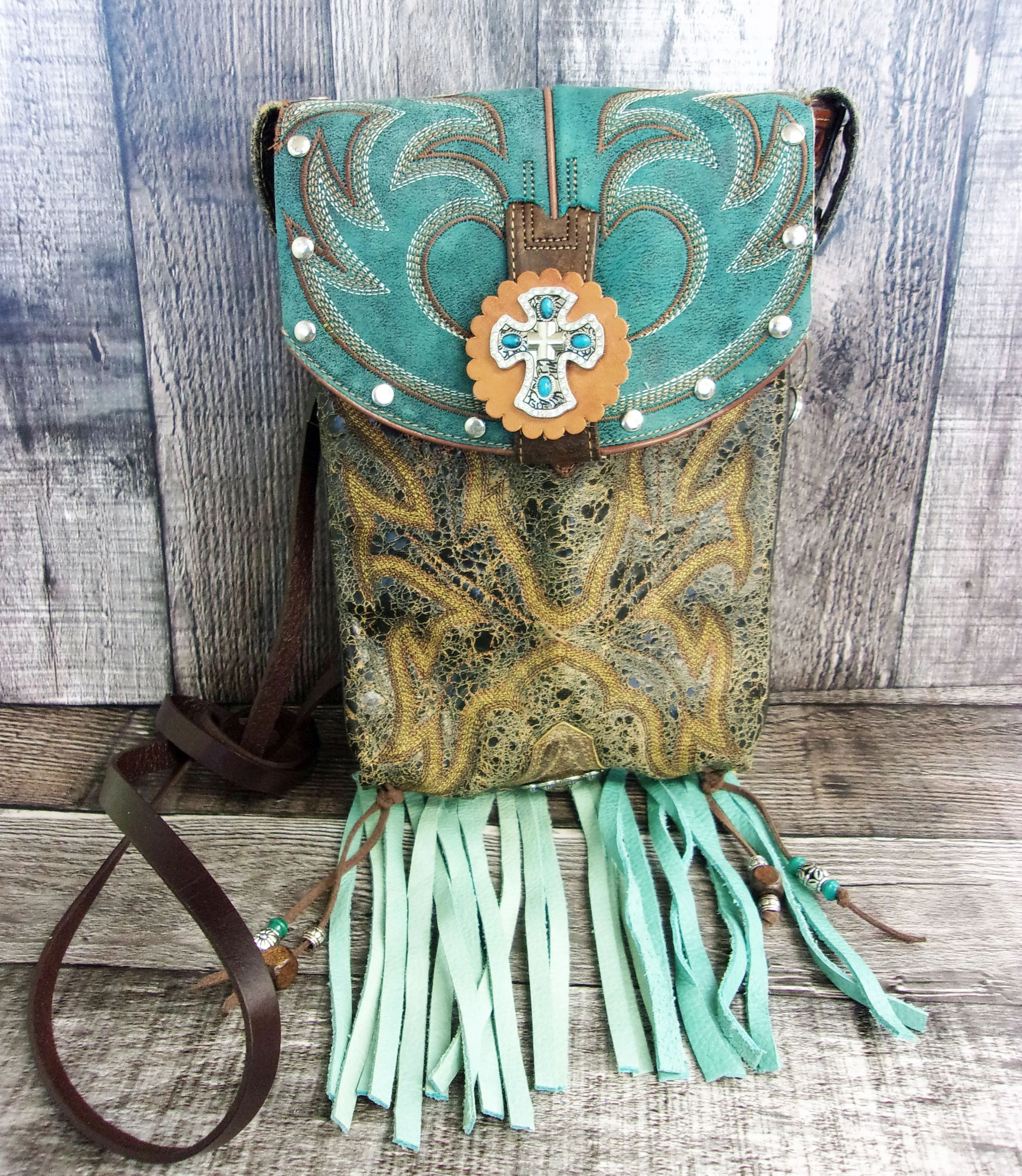 Cowboy Boot Crossbody Fringe Hipster Bag HP1043