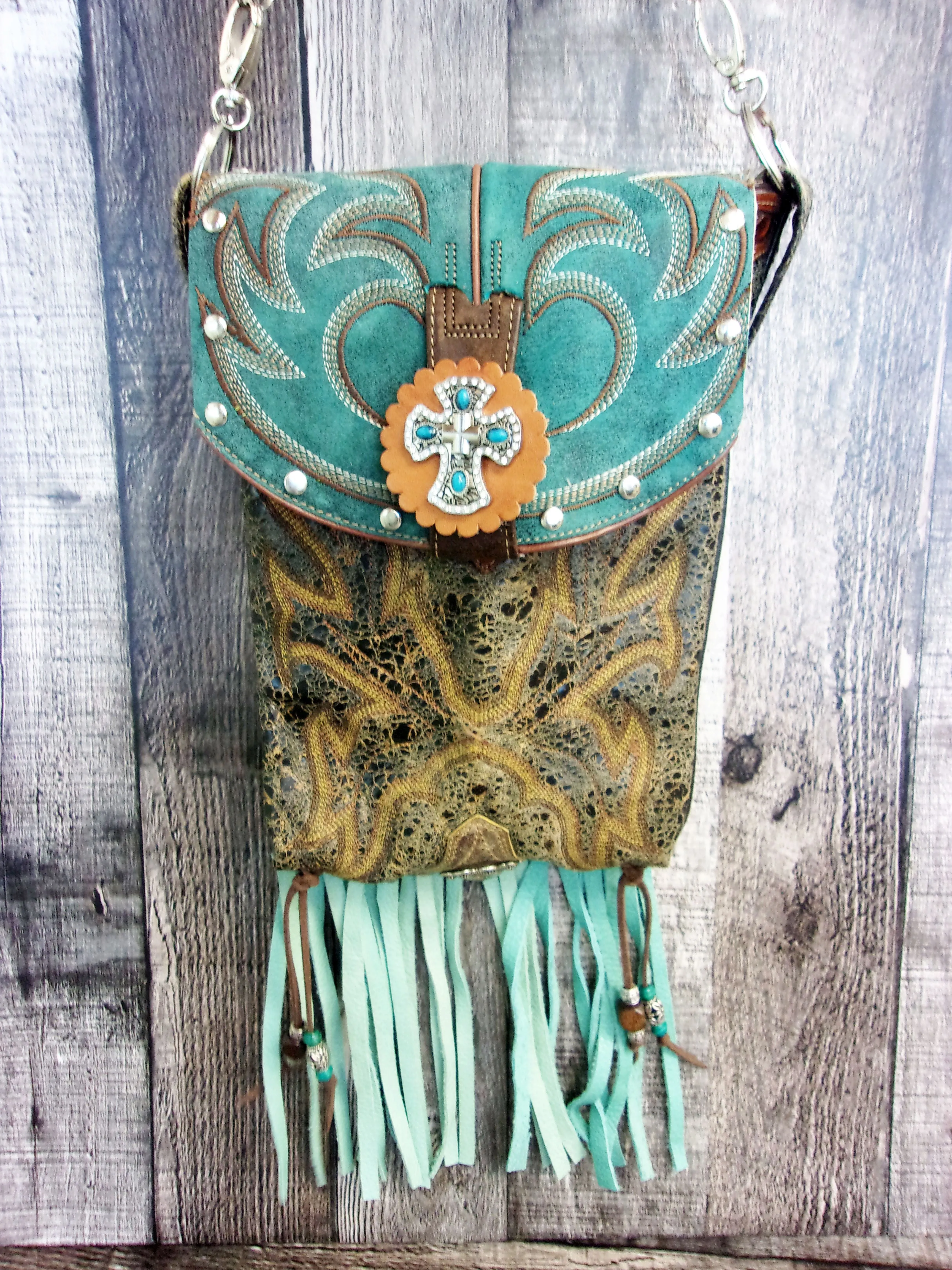 Cowboy Boot Crossbody Fringe Hipster Bag HP1043