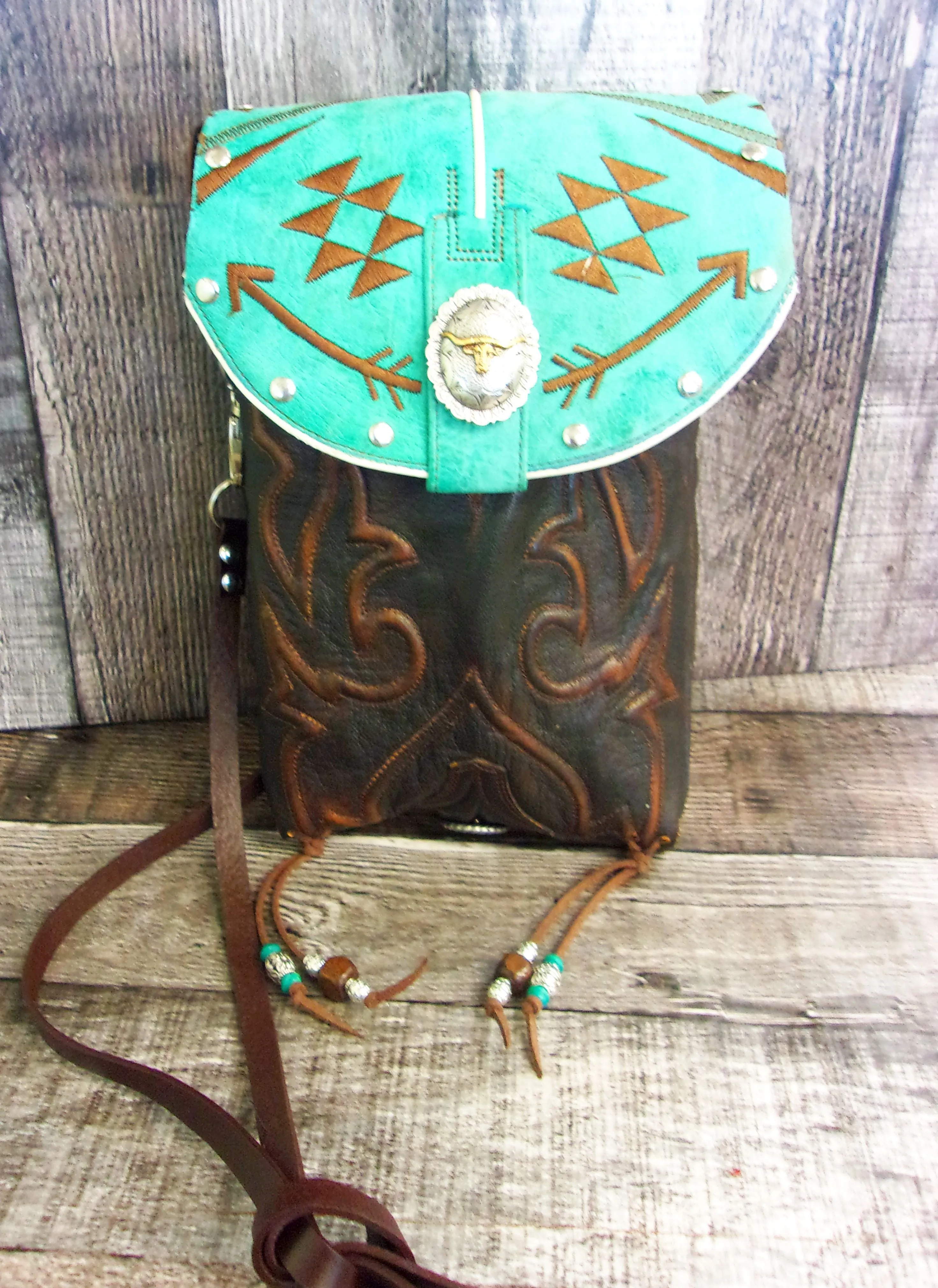 Cowboy Boot Crossbody Fringe Hipster Bag HP1048