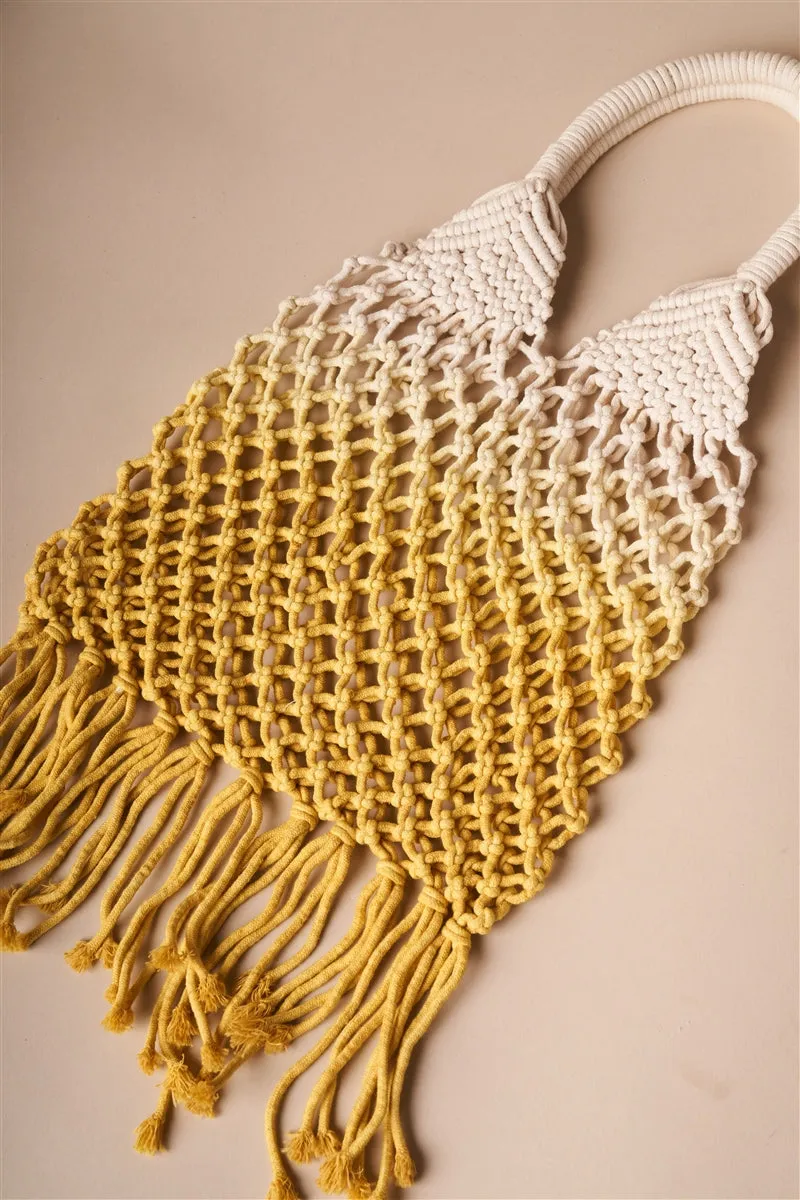 Crochet Fringe Two Tone Beach Tote  4 Colors!