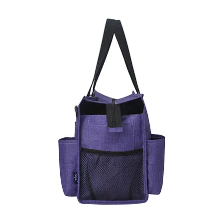 Crosshatch Purple NGIL Zippered Lined Caddy Organizer Tote Bag