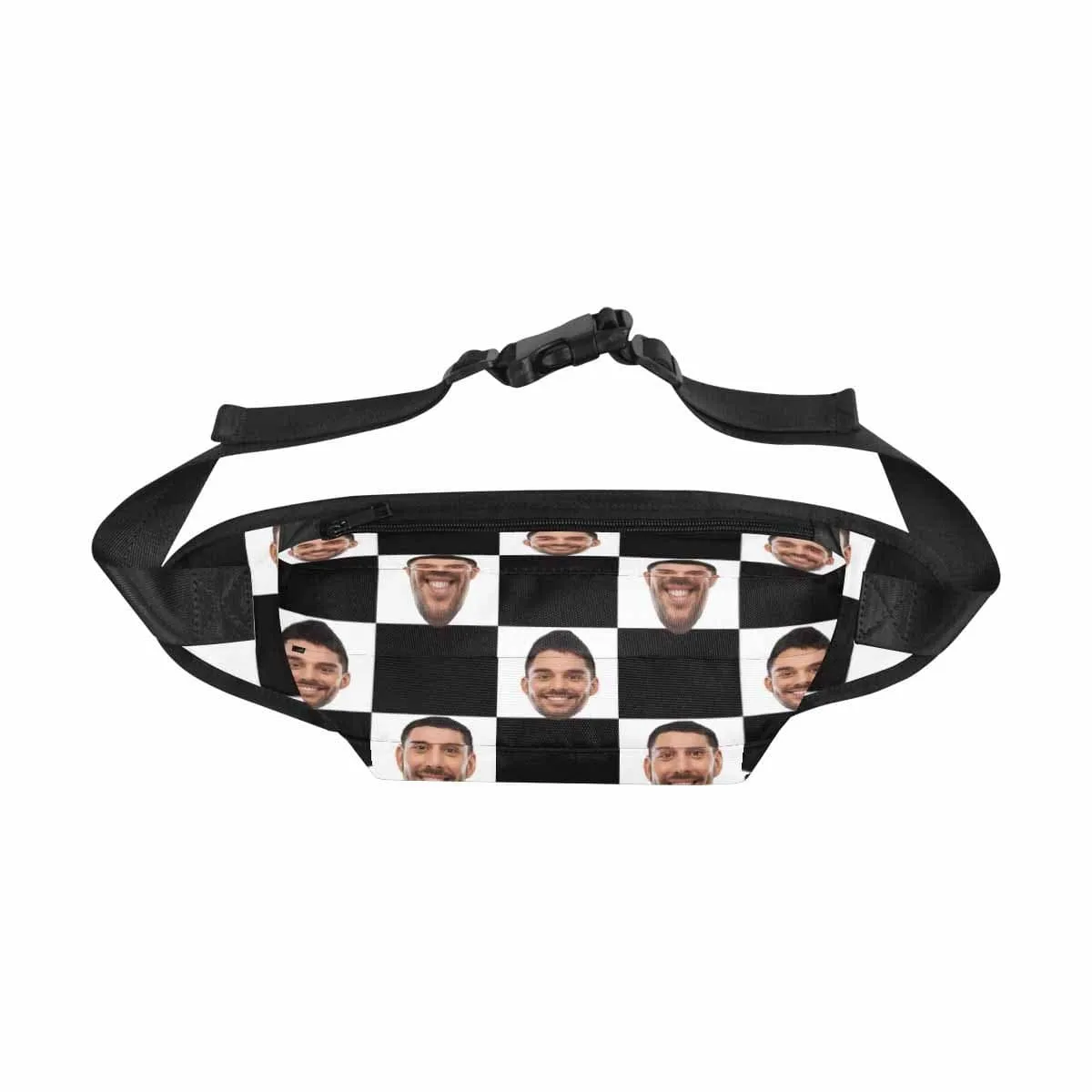 Custom Face Black&White Grid Waist Bag