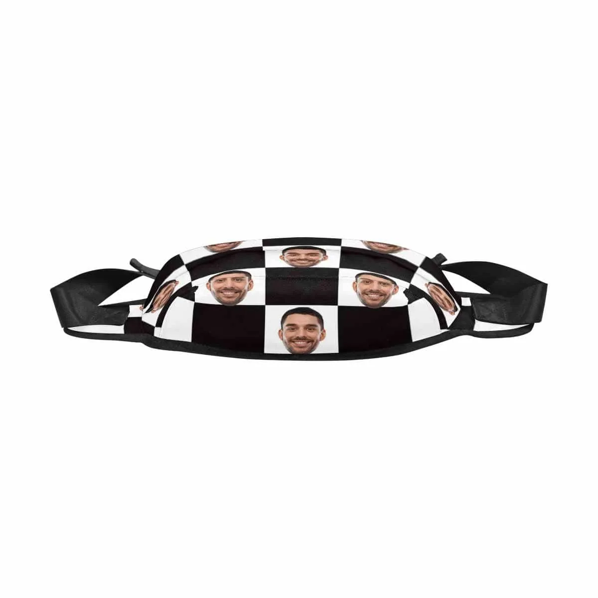 Custom Face Black&White Grid Waist Bag