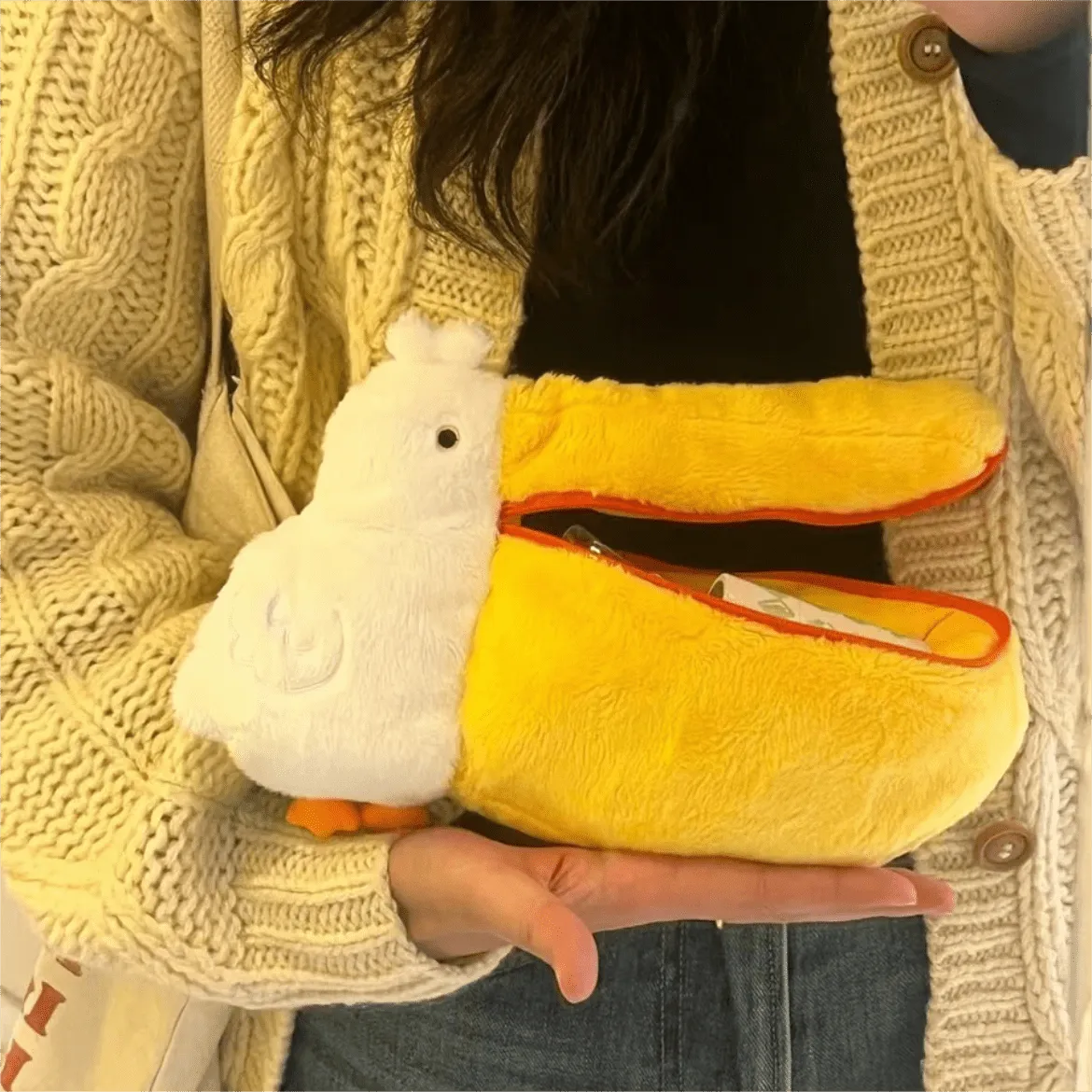 Cute Pelican Plush Travel Storage Organizer