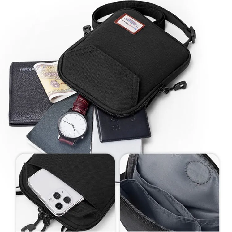 cxs-232 Adjustable Frosted Mobile Phone Bag, Size: 19 x 15 x 2cm(Black)