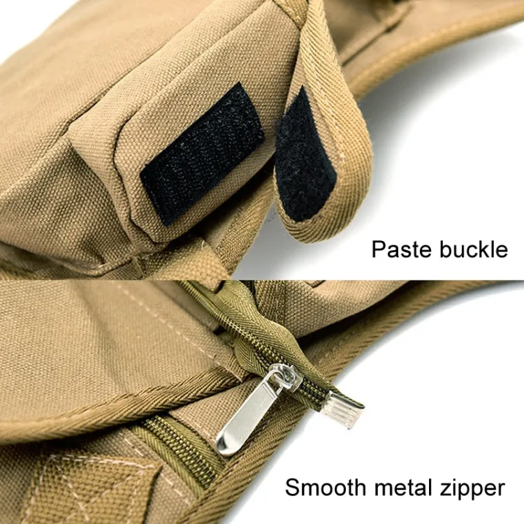 Cycling Canvas Waist Bag Outdoor Multi-Functional Leg Bag Casual Sports Waist Bag(Khaki)