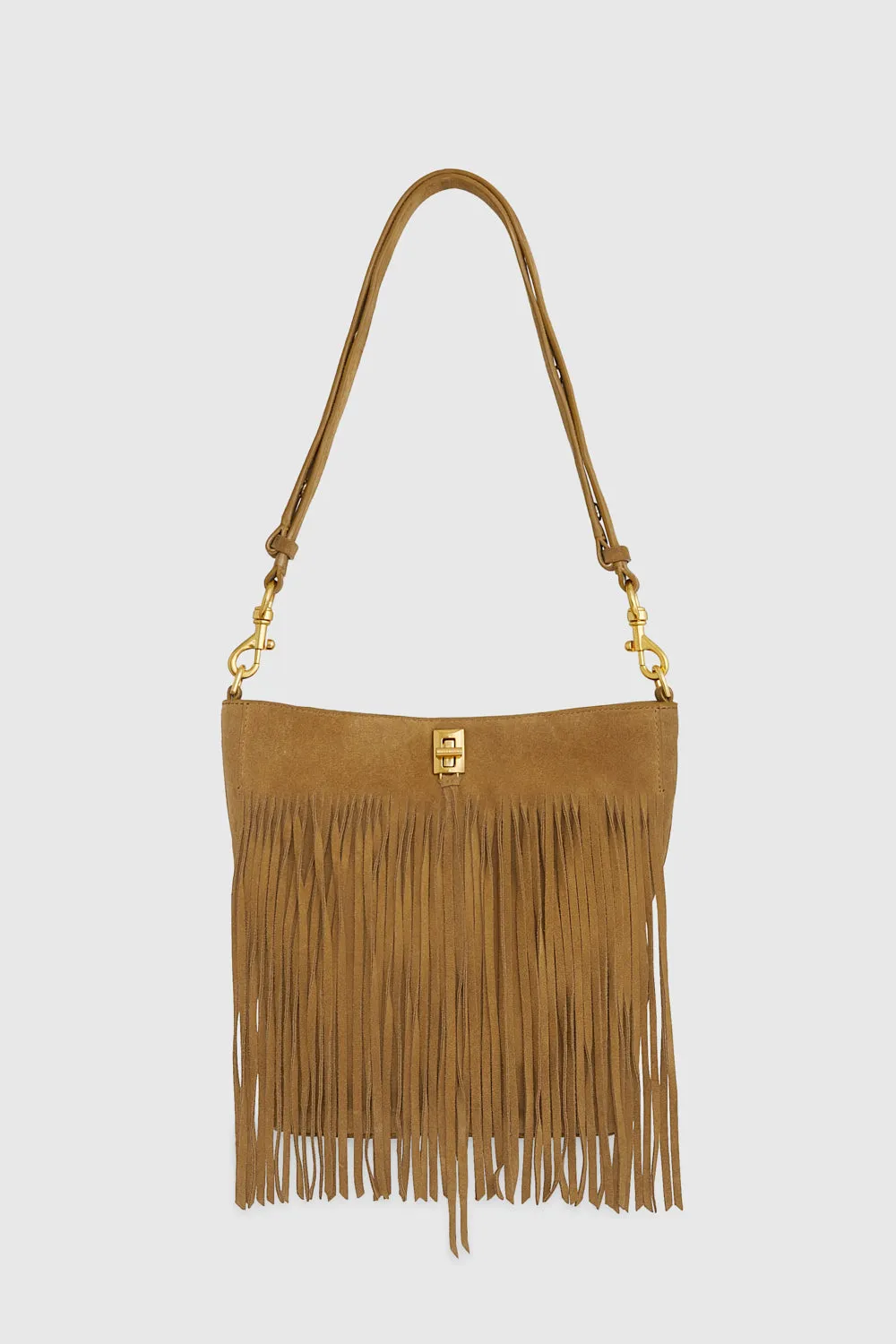 Darren Bucket With Fringe Bag In Honey