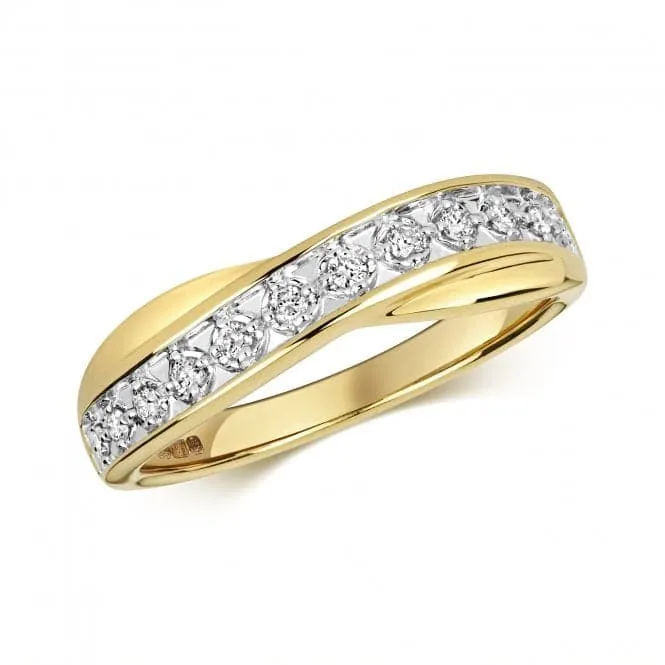 Diamond Jewellery 9k Gold Rings with 12 Diamonds RD599