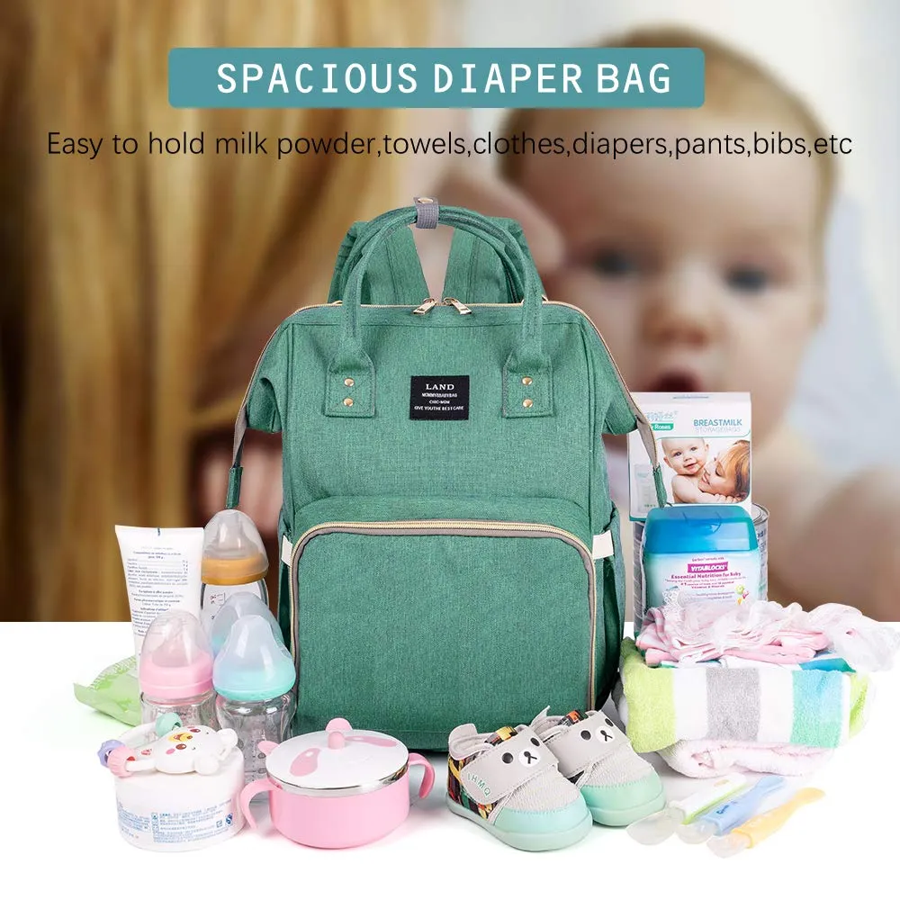 Diaper Backpack, Large Capacity Baby Bag, Multi-Function Travel Backpack Nappy Bags, Nursing Bag, Fashion Mummy, Roomy Waterproof for Baby C