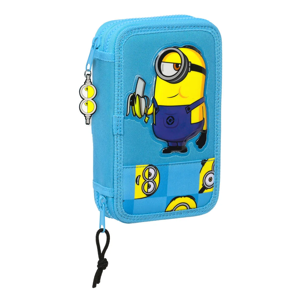 Double Pencil Case Minions Minionstatic Blue (28 Pieces)