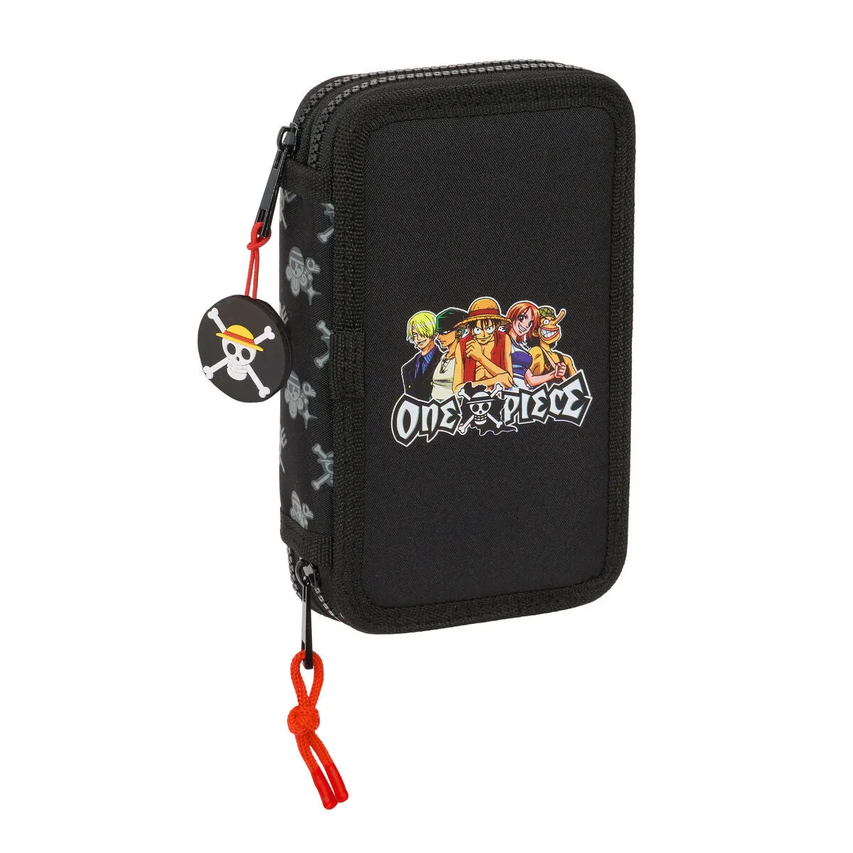 Double Pencil Case One Piece Black 12.5 x 19.5 x 4 cm 28 Pieces