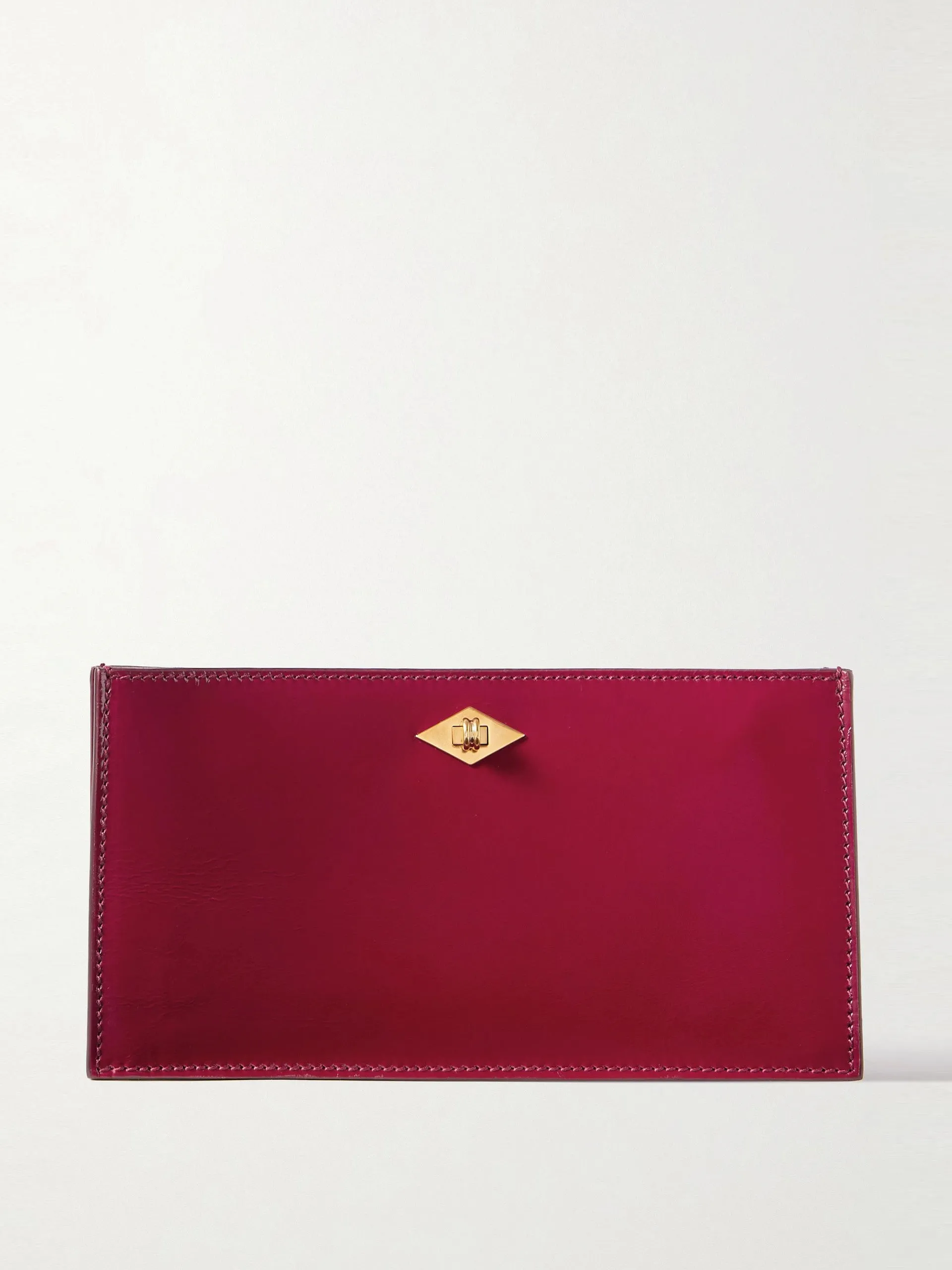 Ease glossed-leather clutch bag