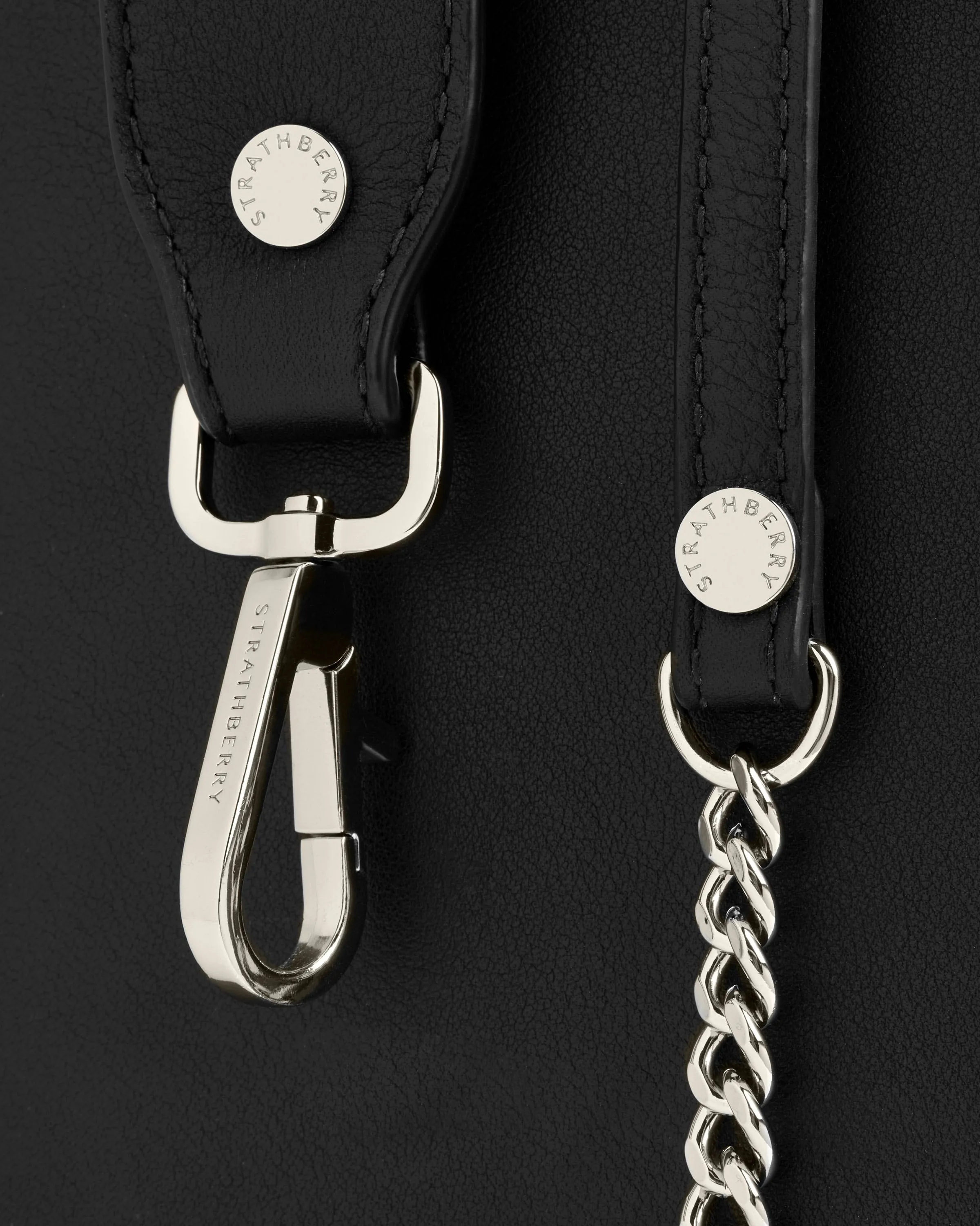 East/West Mini Multi-Strap - Black with Silver Hardware