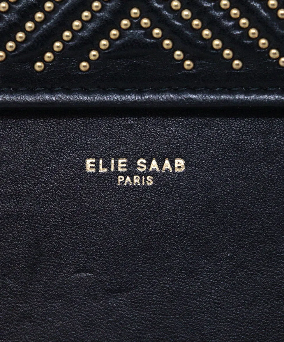 Elie Saab Black Studded Shoulder Bag