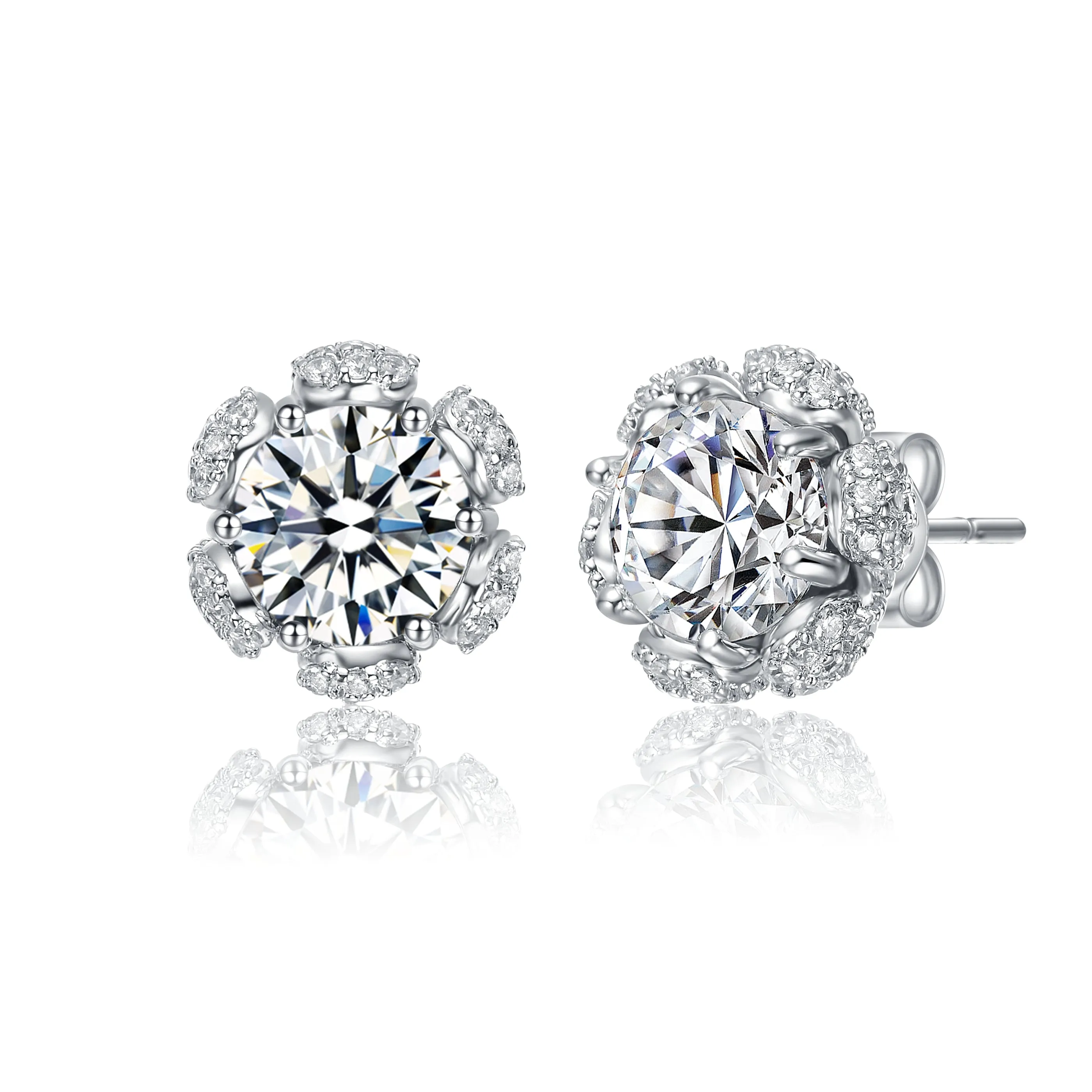 Eloise Flower Halo Stud Earrings