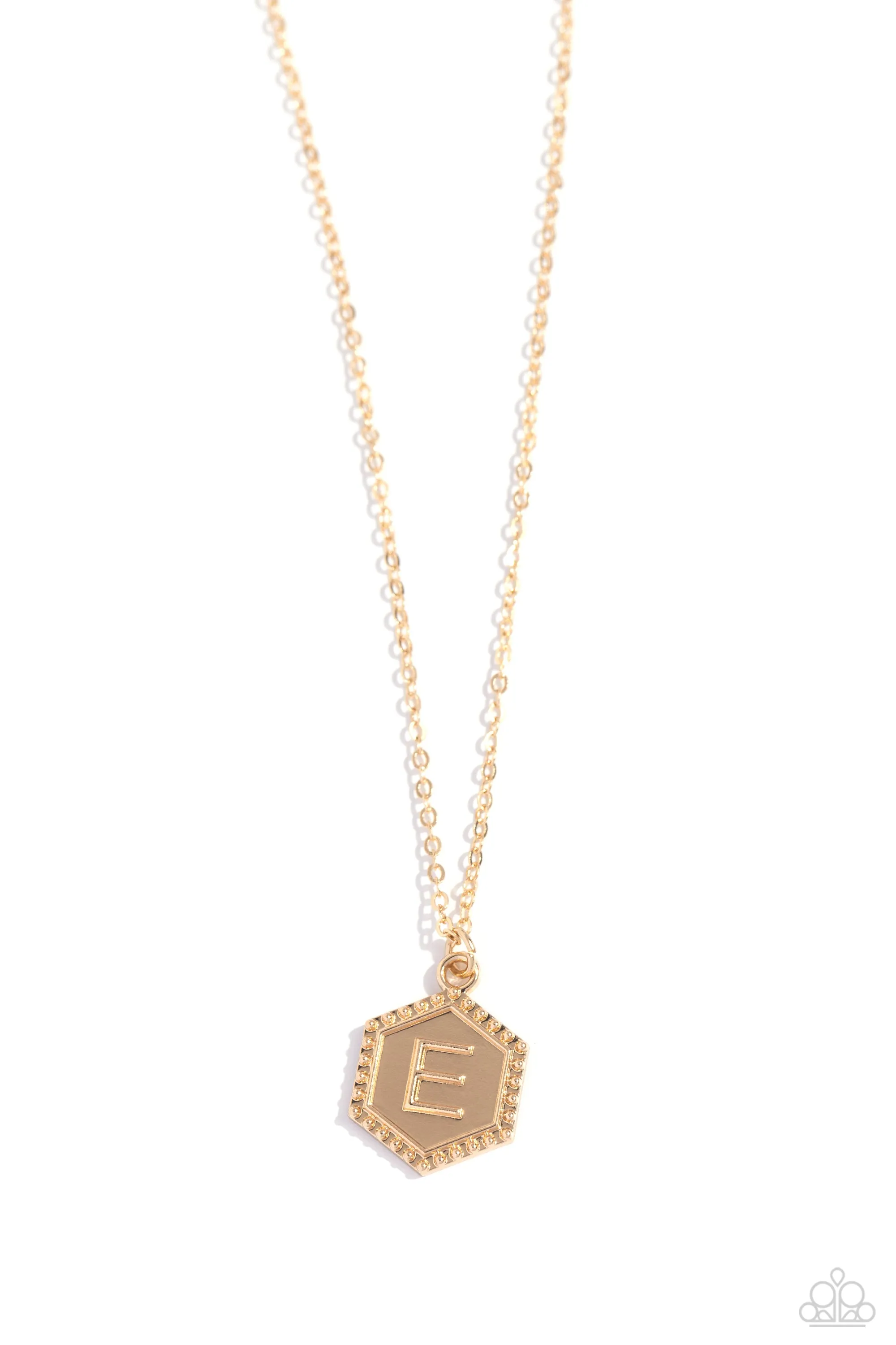 Emblematic Elegance - Gold - E Necklace