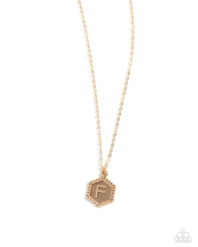 Emblematic Elegance - Gold - F Necklace