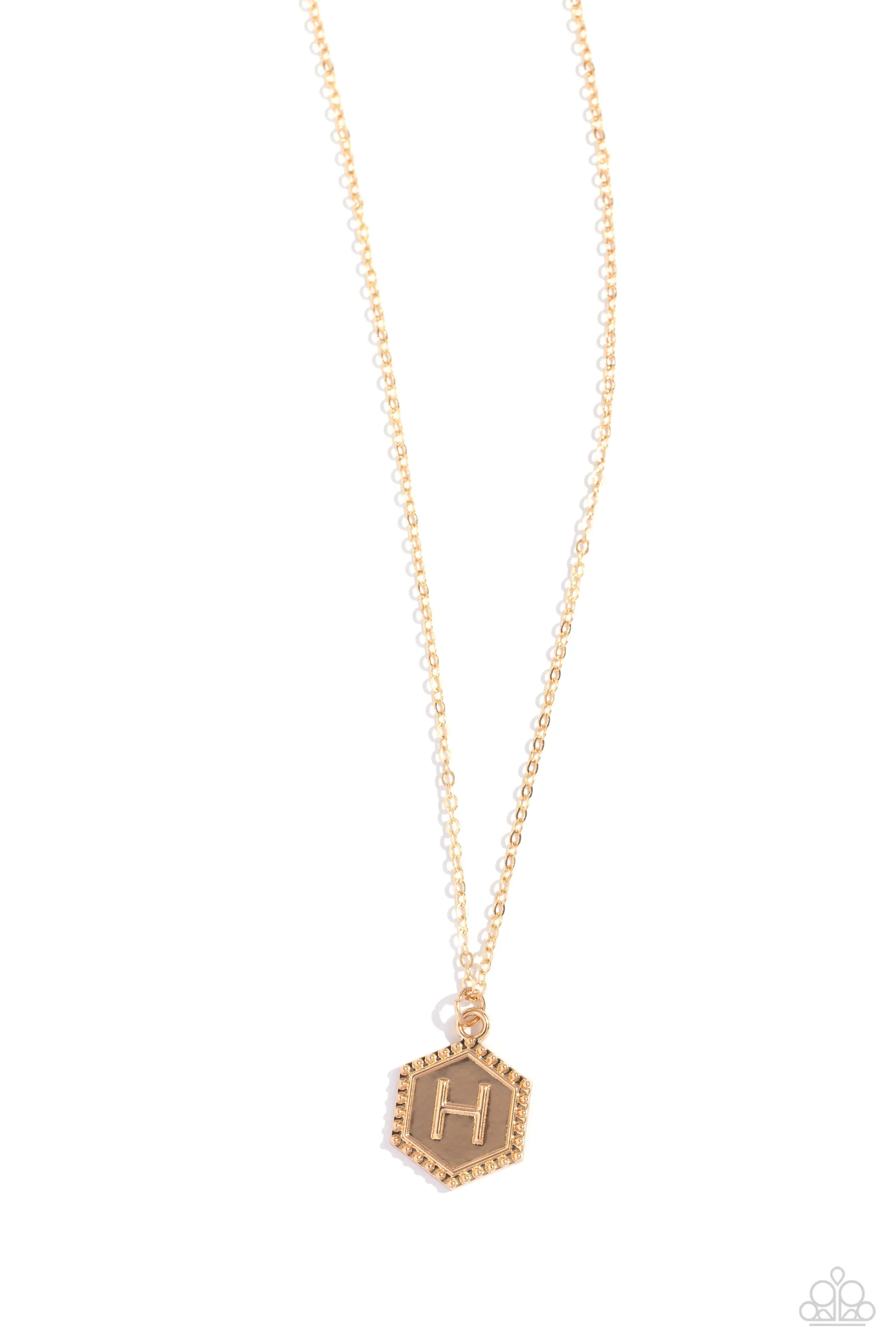 Emblematic Elegance - Gold - H Necklace