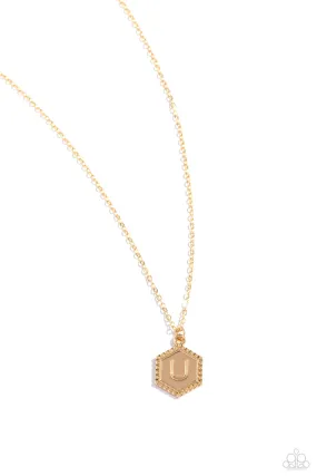 Emblematic Elegance - Gold - U Necklace