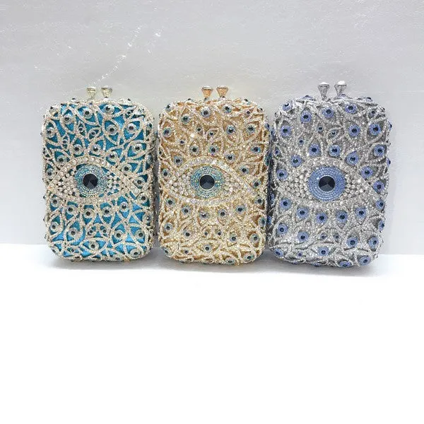 Evil Eye Rhinestone Evening Bag