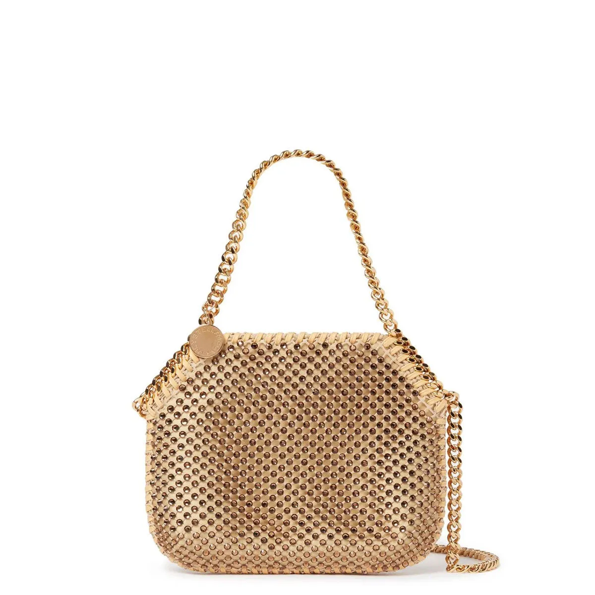 Falabella Mini Evening Crystal Mesh, Fawn