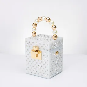 Faux Pearl Rhinestone Acrylic Box Bag