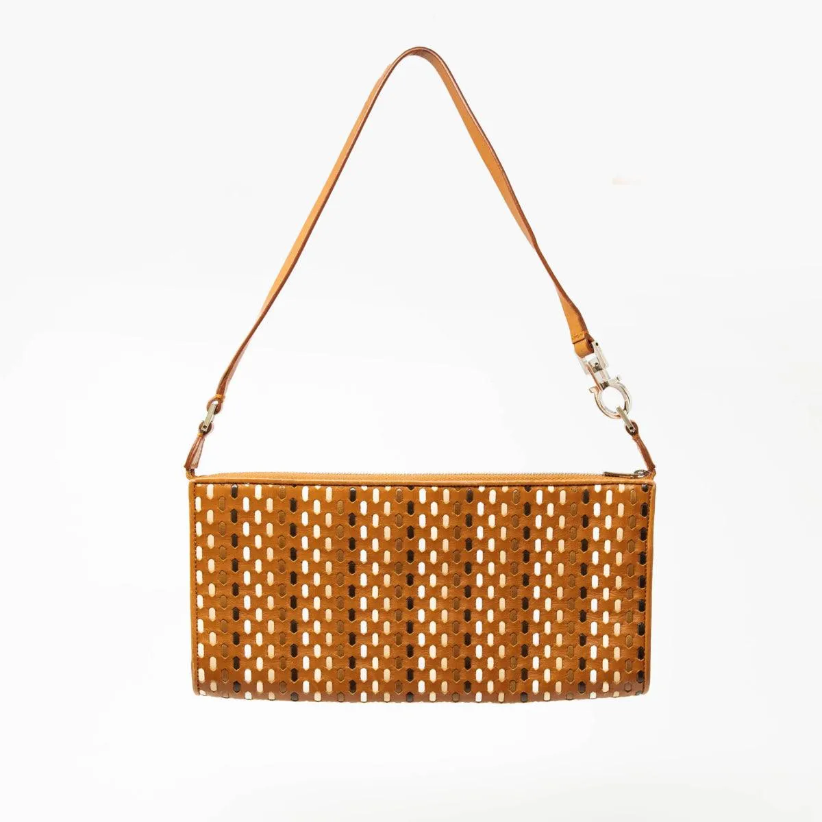 Ferragamo Brown Woven Baguette Bag