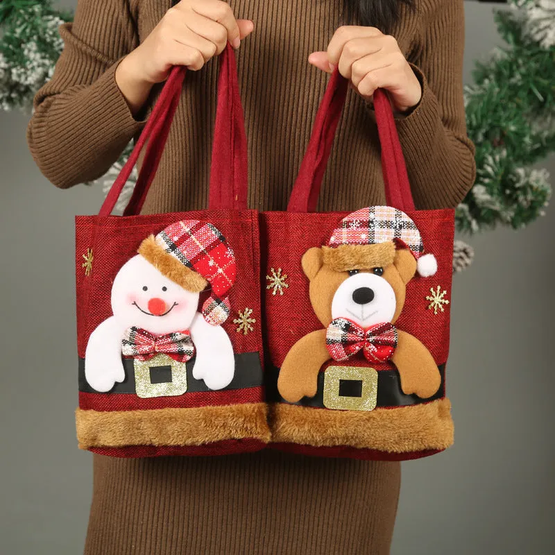 Festive Christmas Character Gift Tote Bags – Perfect for Holiday Treats & Decor!