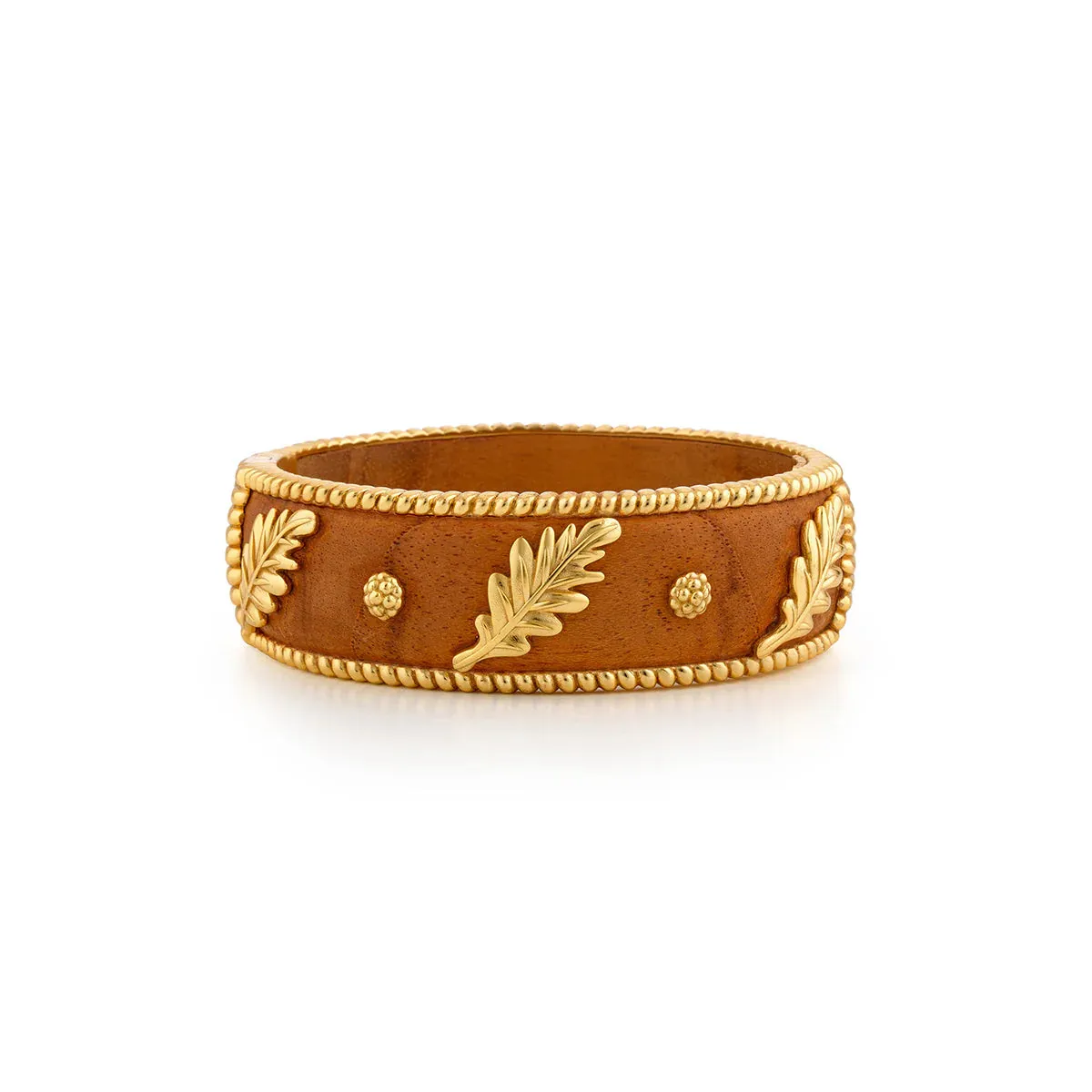 Forest Walk Oak Leaf Bangle - Teak