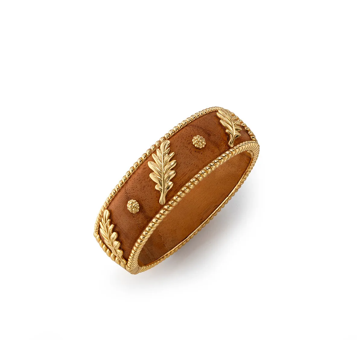 Forest Walk Oak Leaf Bangle - Teak