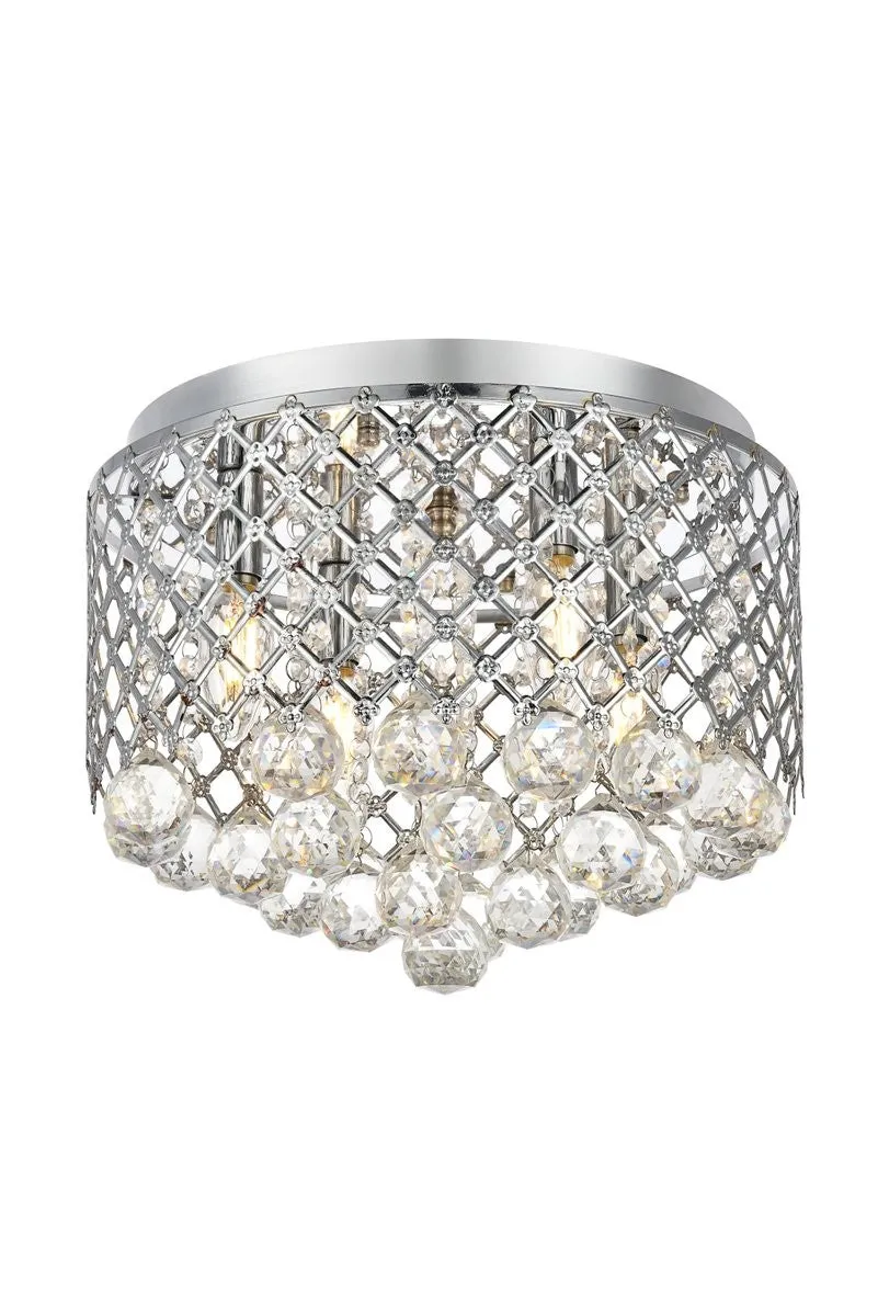 Four Light Flushmount from the Tully Collection in Chrome Finish by Elegant Lighting