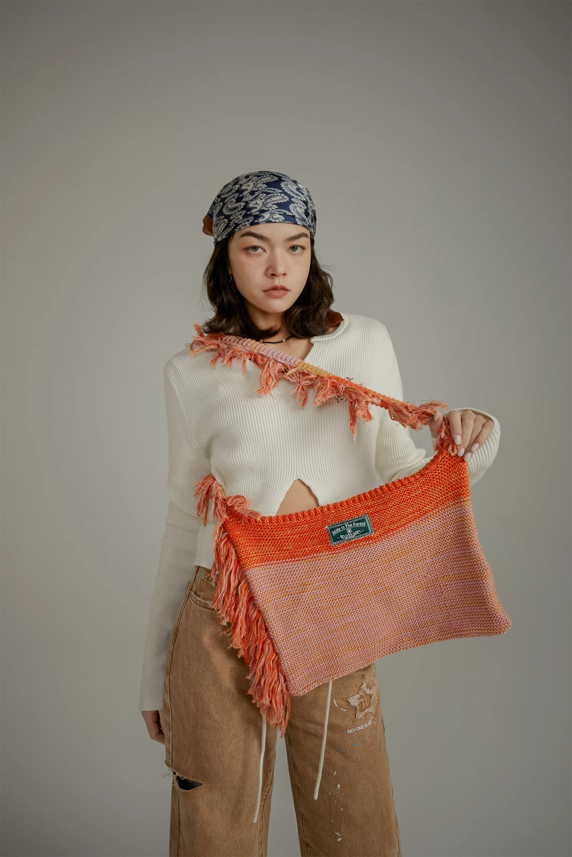 Fringe Knitted Shoulder Bag