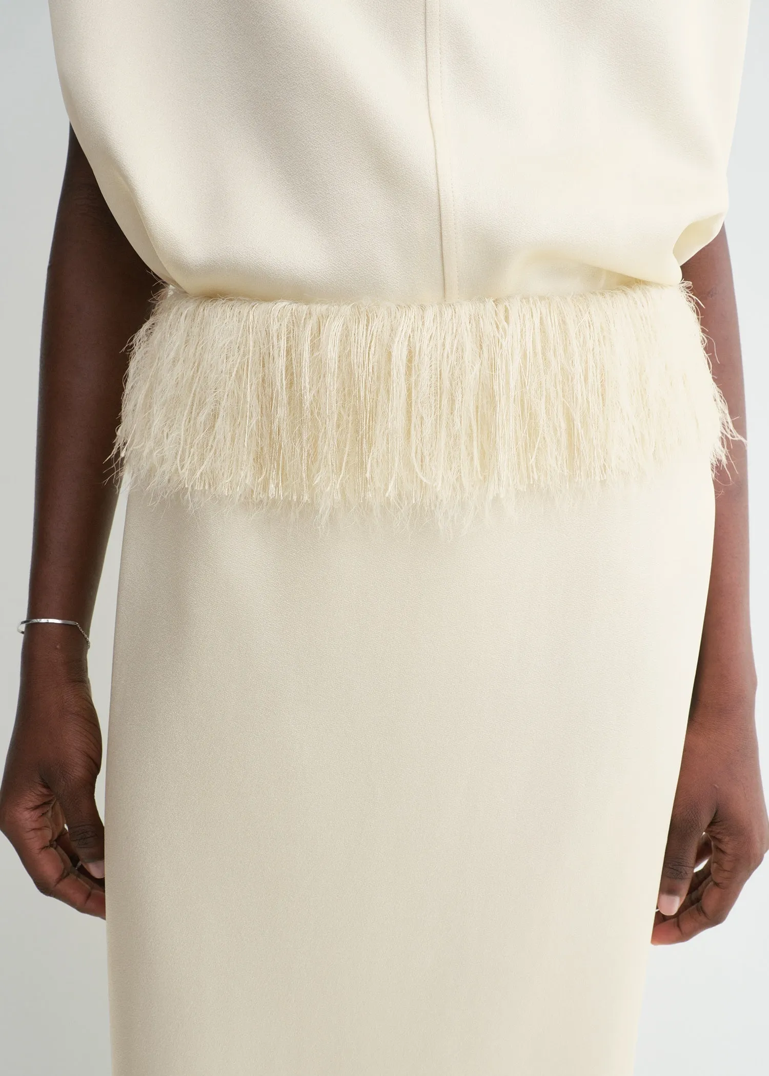 Fringe skirt macadamia