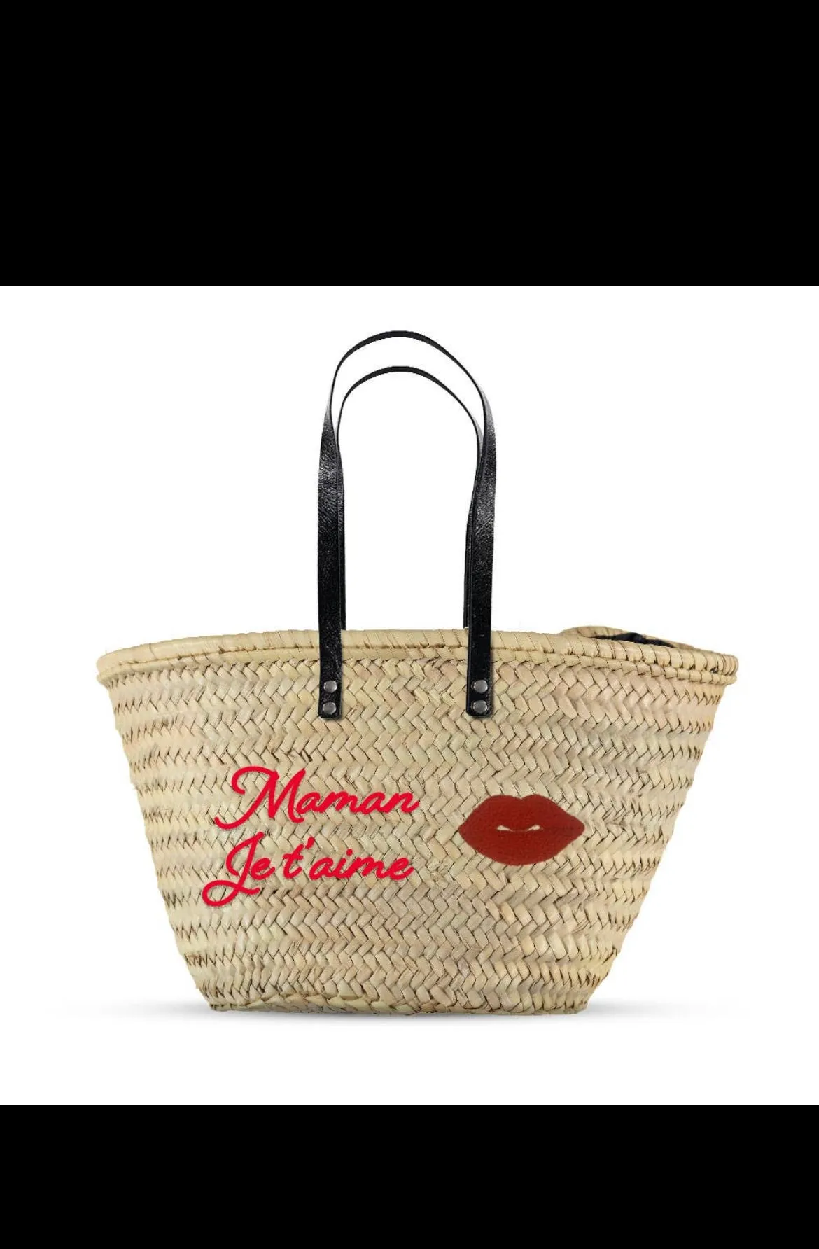 Gift for Mom- Maman Je t'aime Straw Bag