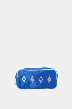 Girls Navy Frozen Print Pencil Case