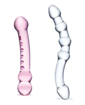 Glas 2 Pc Double Pleasure Glass Dildo Set