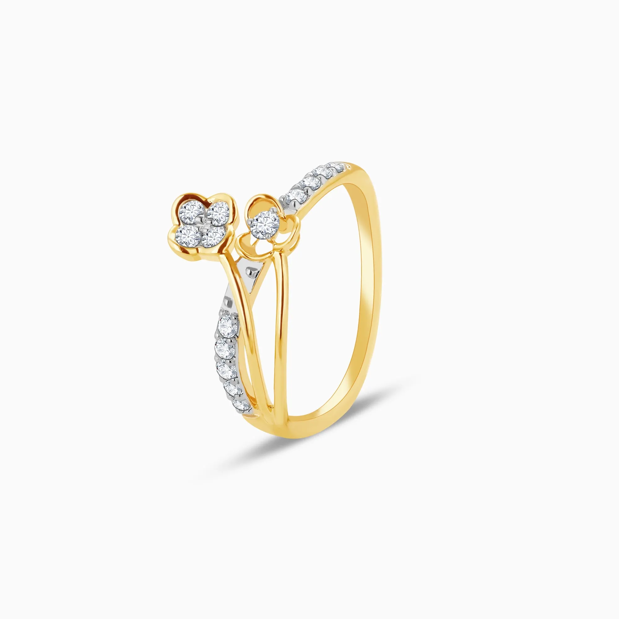 Gold Floral Bloom Diamond Ring