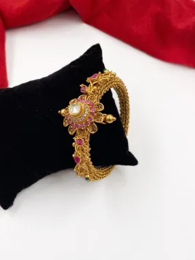 Gold Plated Antique Golden Kada Bangle Handcrafted For Ladies (1PC)