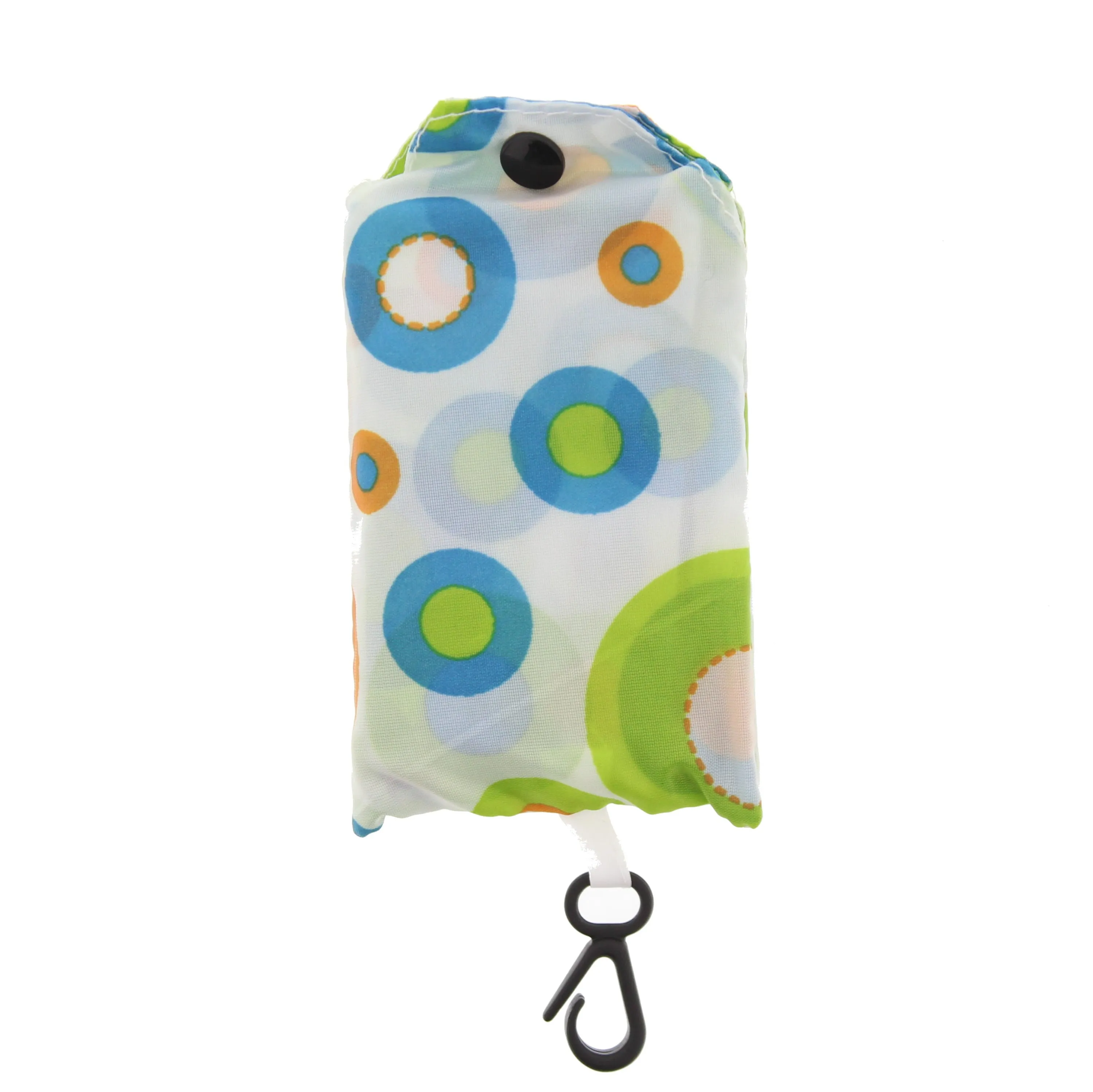 Green Polka Dot Shopping Bag in Pocket Pouch