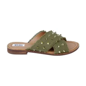 Green Studded Sandals