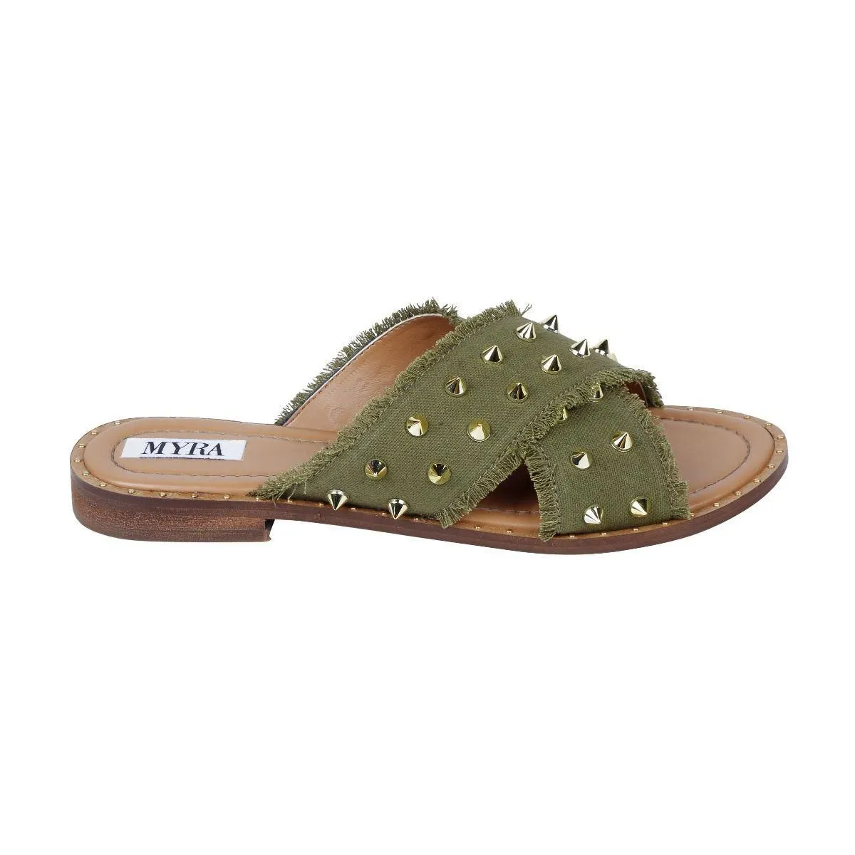 Green Studded Sandals