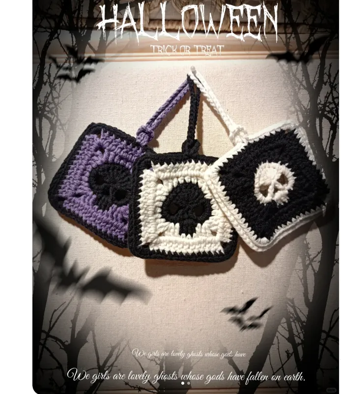 Halloween Skull Headphone Bag Crochet Kit(for iPhone Headphones)