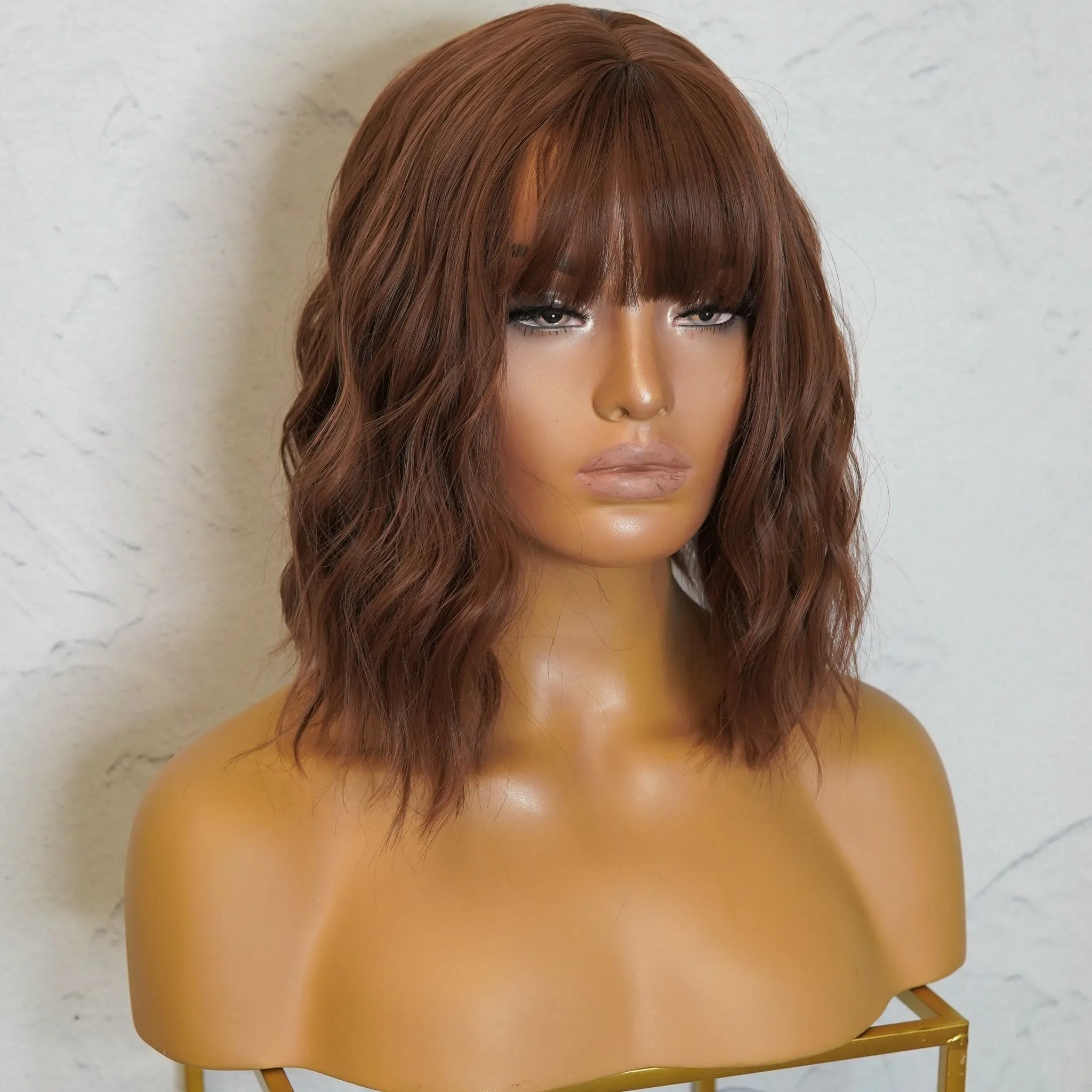 HAYLEY Medium Brown Bob Fringe Wig