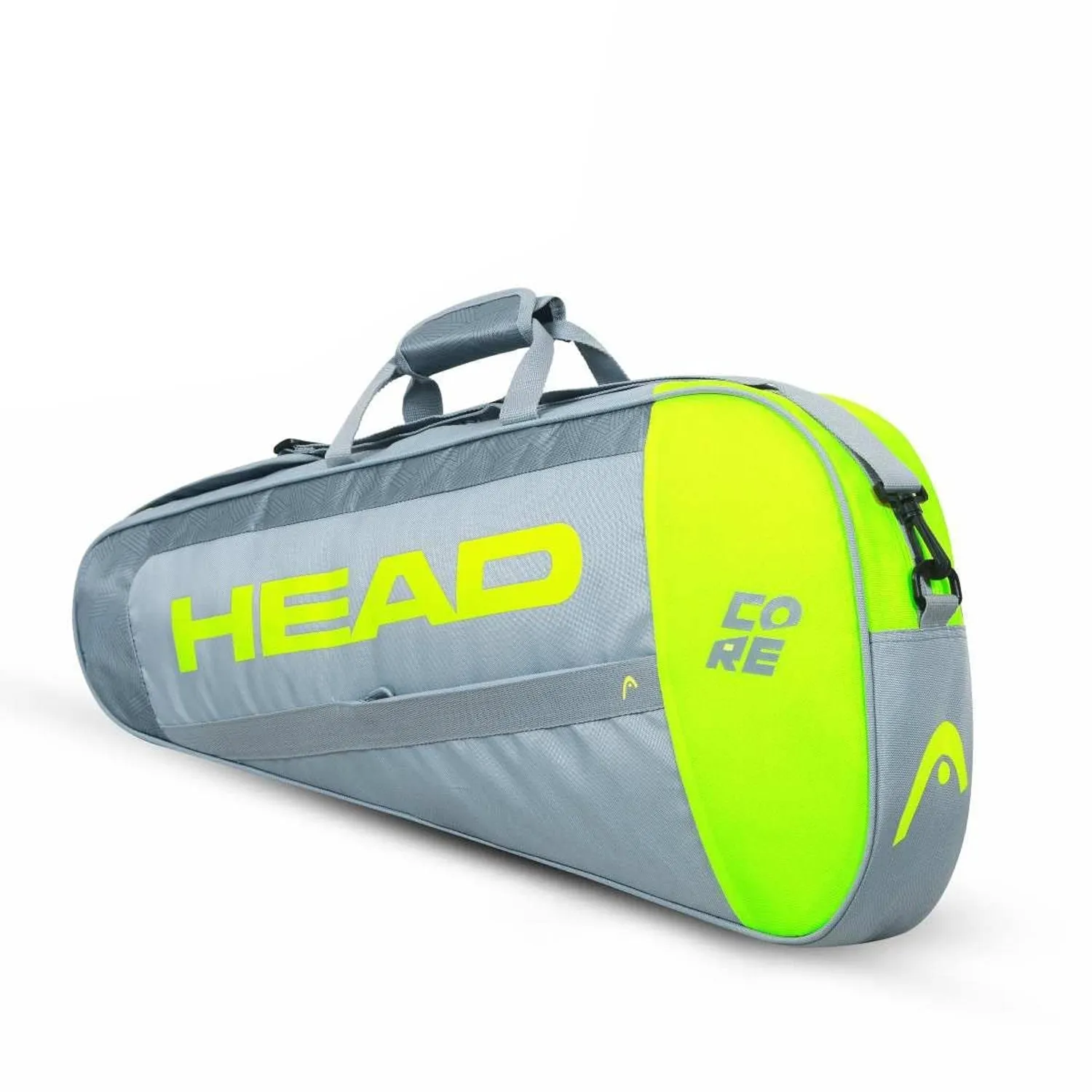 Head Core 6R Combi Tennis Kit Bag, Grey/Neon Yellow