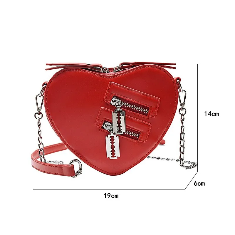 Heart Shaped Razor Blade Zip Bag